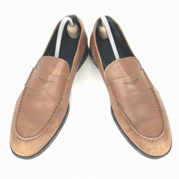 Hergestellt in Italien TOD'S Echtleder Penny Loafers Größe 27,5 cm Hellbraun(GEBRAUCHT)