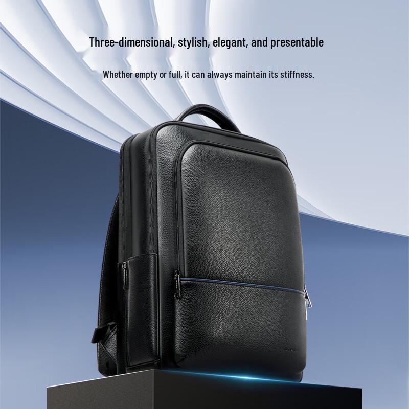 Bopai Men's Genuine Leather Business Laptop Backpack