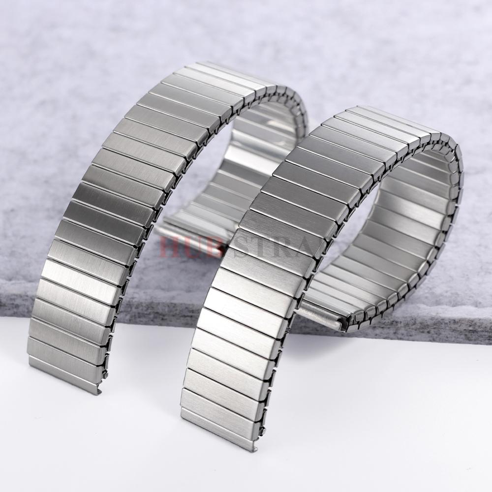 16mm 18mm Stainless Steel Elastic Stretch Strap for Smart Watch Band for Men Women Universal Metal Expansion Strap Accessories