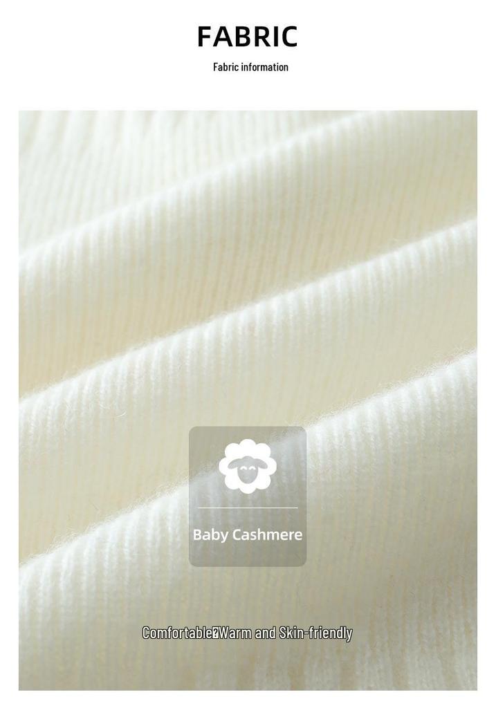 Women's Slim Fit V-Neck Cashmere Cardigan - 2024 Autumn/Winter Solid Color Knit Top