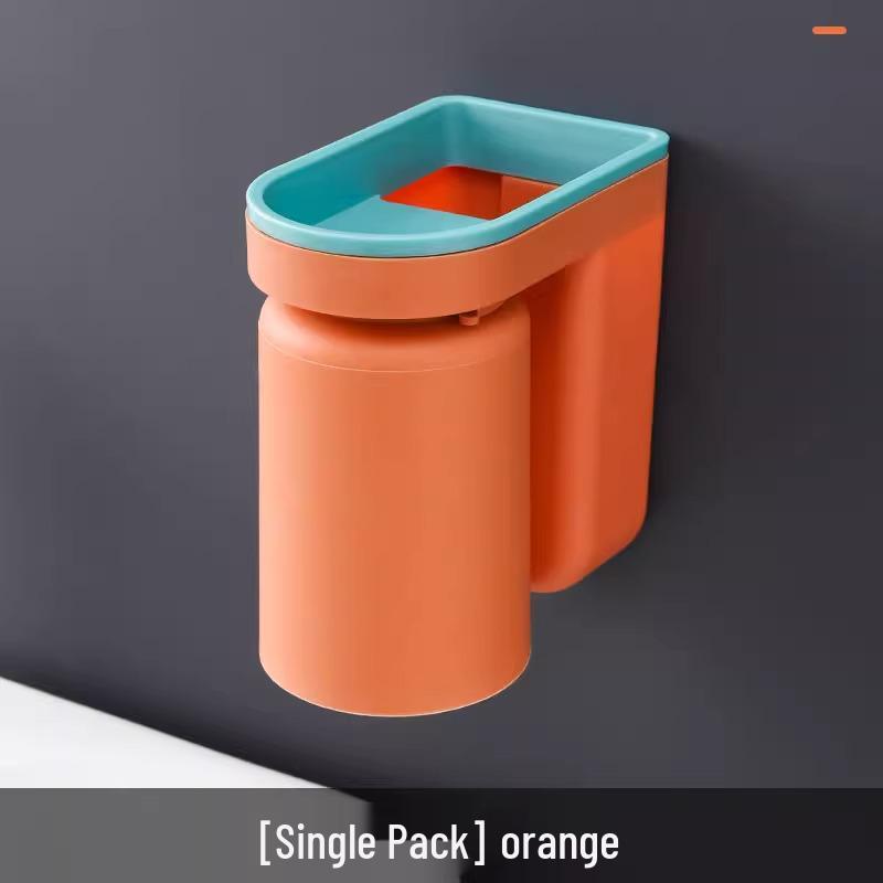 Wall-Mounted Toothbrush Holder & Cup Set - Punch-Free Bathroom Storage 