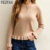 Women's Fashion Casual Fall Winter Solid Color Print Long Sleeve O-Neck Sweaters