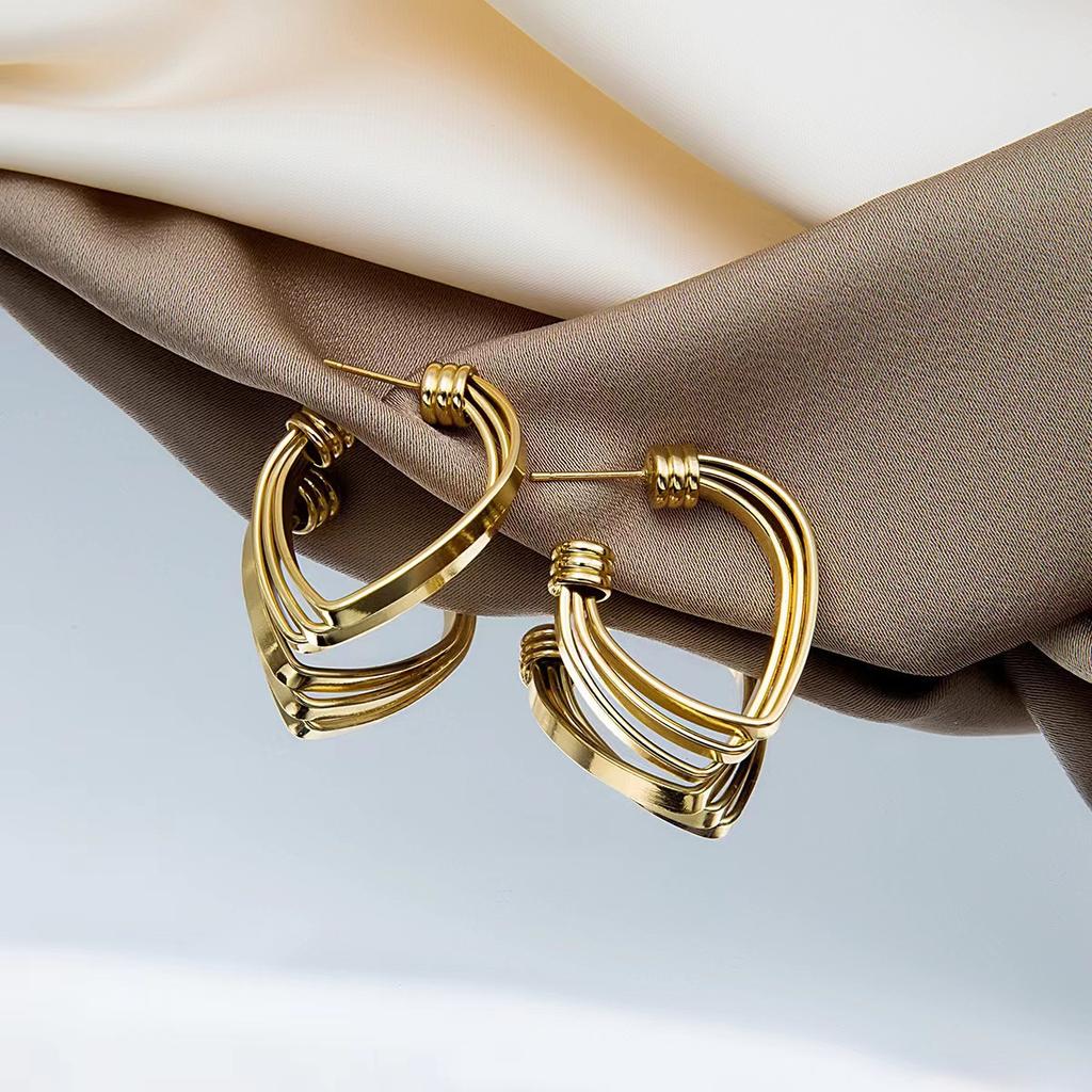 Popular simple earrings temperament high sense versatile earrings design sense jewelry