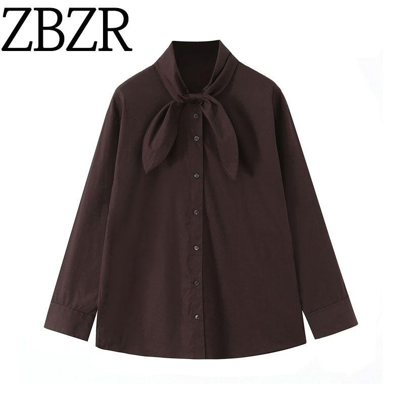 Za Autumn New Arrivals Women's Clothing Zr European and American Style Fashion Scarf Poplin Shirt Top 4661143 716