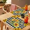 4/6pcs Set, Sunflower-Themed Kitchen Heat-Resistant Table Mats for Spring And Summer, Preventing Water, Oil, And Burns, Living Room Tablecloth