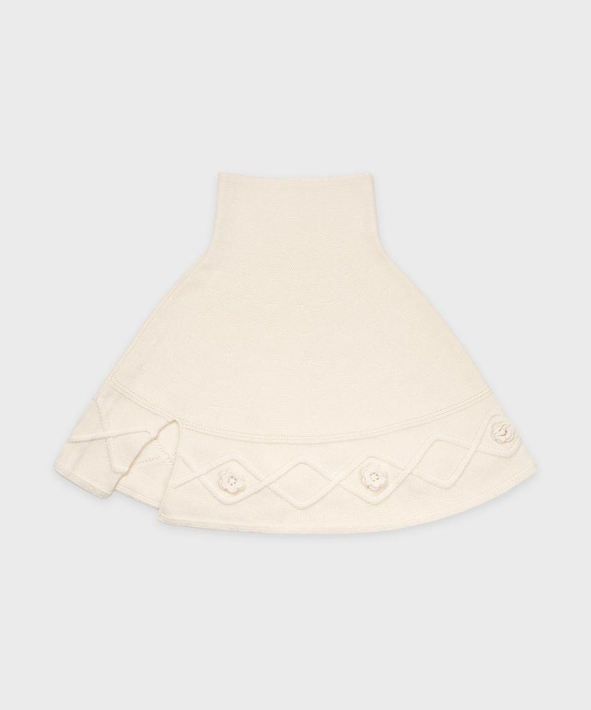 SINOON High Neck Knit Cape (Ivory)