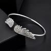 Women's Fashion Silver Color Rhinestone Angel Wings Bangle Cuff Bracelet Jewelry