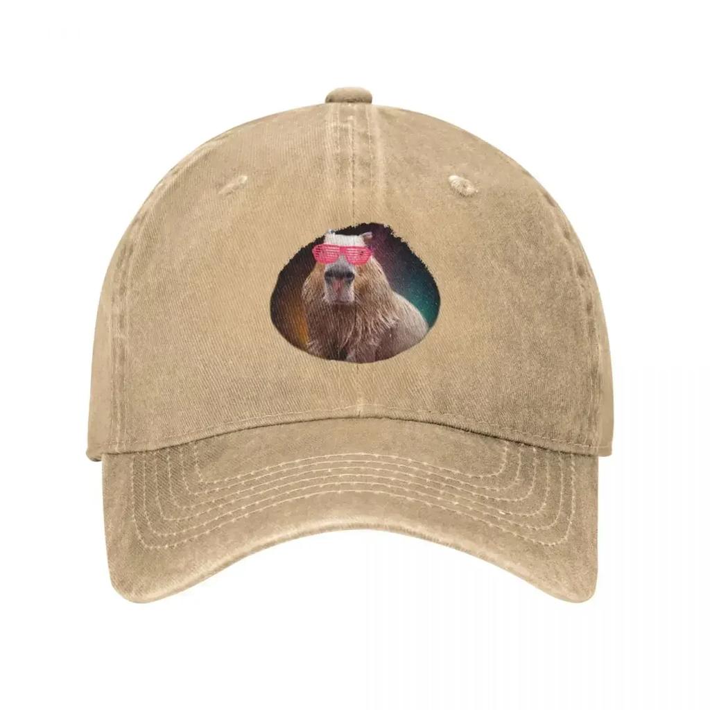 Vintage Capybara Gift Baseball Cap Unisex Distressed Denim Snapback Hat Funny Animals Outdoor Activities Hats Cap