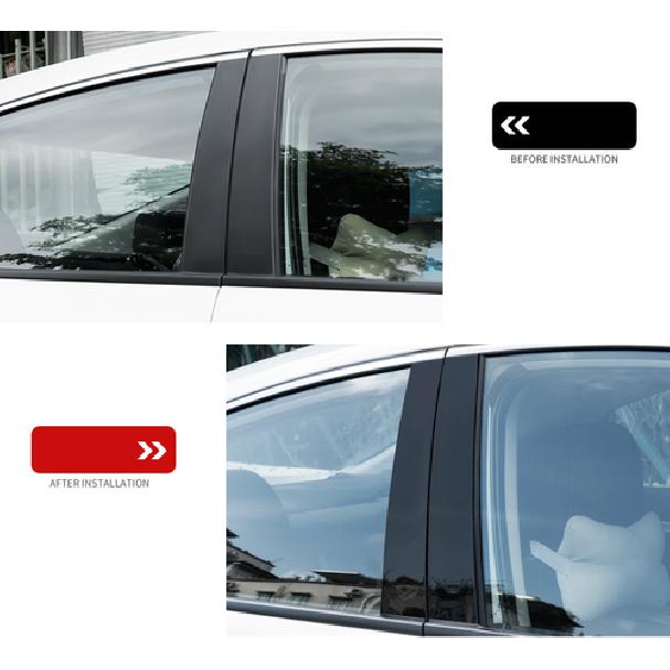 For Honda Civic 10th 16-20 Piano black Door Window Pillar Posts Cover Trim NEW