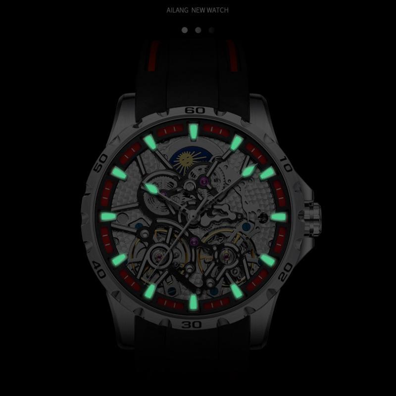 AILANG New Swiss Genuine Watches Double Tourbillon Automatic Mechanical Watches Men Waterproof