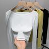 Modal Bottoming Shirt Women's New Women's Clothing Temperament One-word Shoulder Long-sleeved Inner Shirt Elastic Waist Top