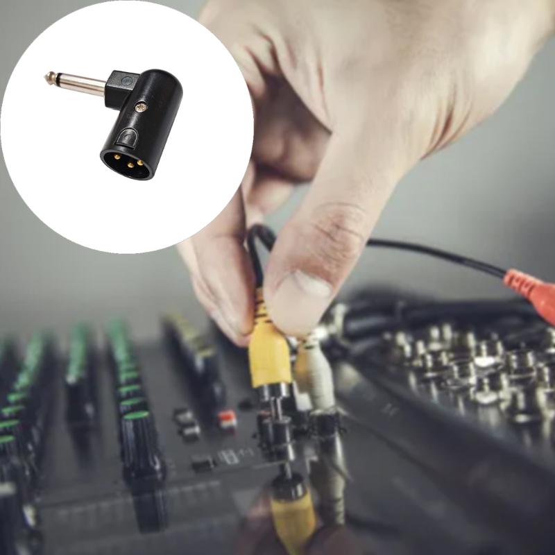90 Degree Aluminum 6.35mm to XLR 3 Pin Audios Adapter Converter for Recording Equipment and Live Sound Applications