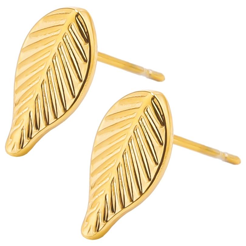 Never Fade Gold Color Earrings With Earplug Round Heart Shell Fashion Jewelry Stainless Steel Earrings For Women Men Accessories