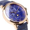 [Salvatore Marra] Watch Moon Phase Multi-Calendar 50m Waterproof Business Formal Men's Leather Strap Limited Edition Pink Gold Blue