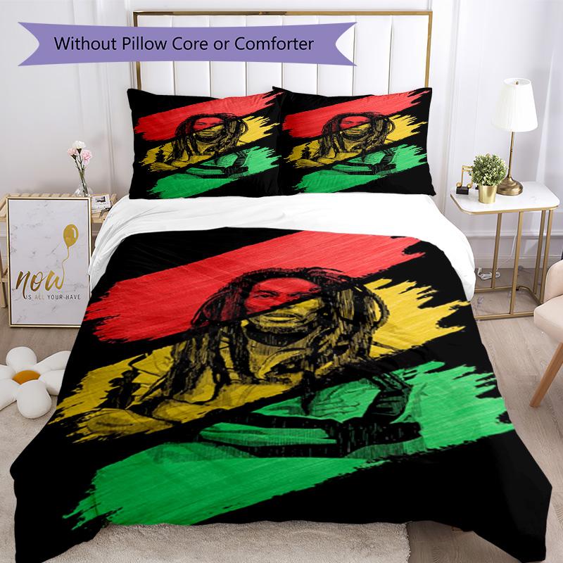 Bob Marley Quilt Cover Set Suitable for Playroom Machine Washable Perfect Gift for Friends Family