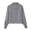 2025 Spring/Summer Women's Hollow-Out Embroidered Plaid Shirt - Single-Breasted Casual Top
