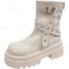 Fashion Women Ankle Boots 2025 Autumn Fashion Retro Comfortable Anti Slip Outdoor Short Boots Chunky Platform PU Leather Botas Mujer