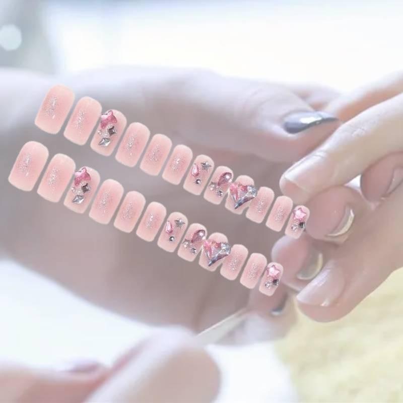 Fashion Nail Handworn Delicate Rhinestones Classic Detachable Nail Patch Style