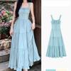 Large size women's clothing summer mint green high-end suspender dress fat mm thin vacation French coffee break dress