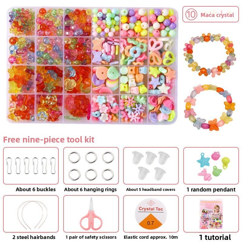 Children Bead Crafting Set Colorful Plastic Materials Handmade Accessories Gift