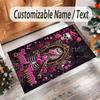 Bird Theme Crystal Velvet Rug Personalized Custom Name Text Soft Floor Mat Home Decor