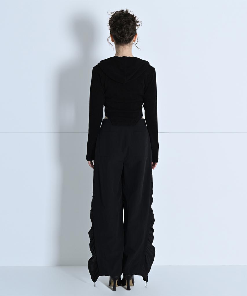 MAKE A TOAST Cynical Side Shirring Pants Black Mbdspa002Bk