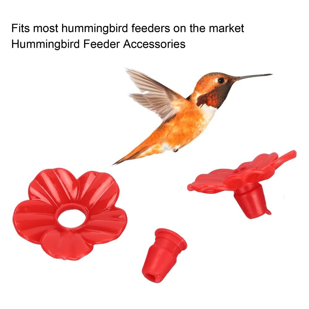 30 Sets Plastic Hummingbird Feeder Flowers Replaceable Hummingbird Feeder Parts Outdoor