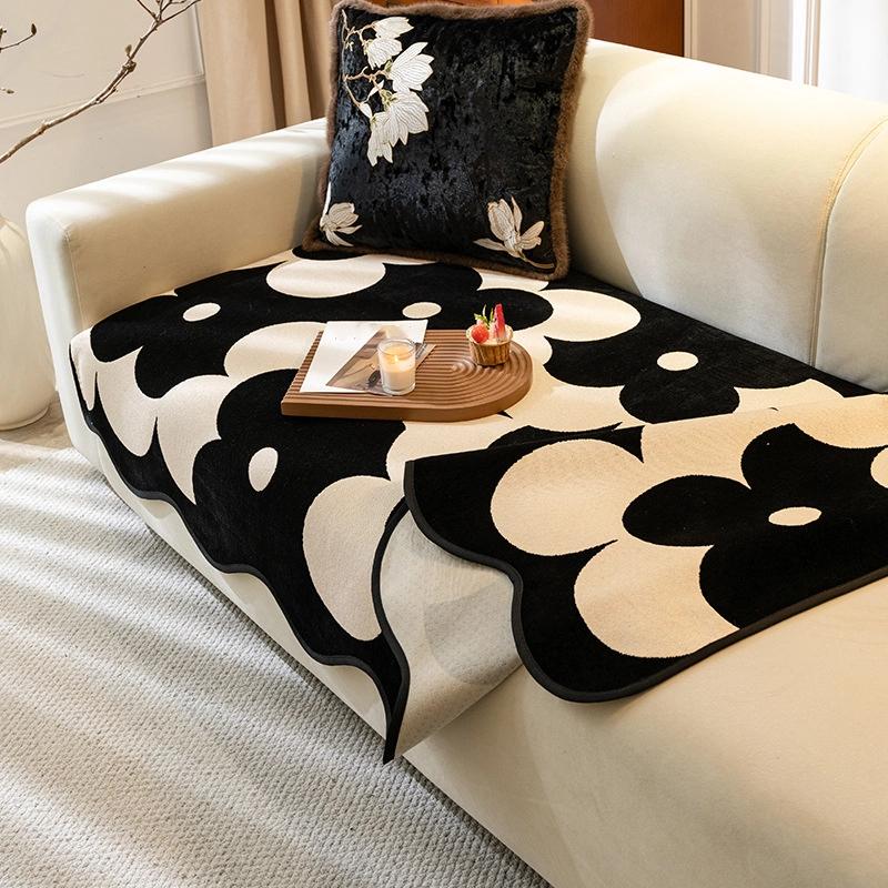 Luxuriöses Sofakissen Winter Sommer Universal Rutschfest Elegant Sofabezug Decke Für Gerades Sofa Sitzkissen