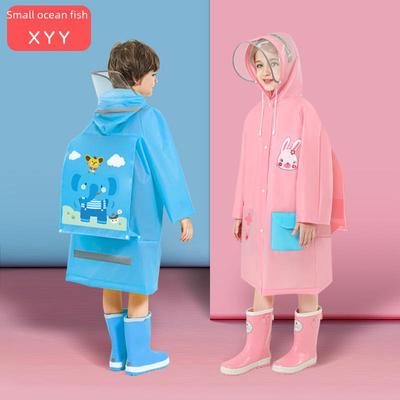 Impermeabile a figura intera per bambini coreani: Poncho Pezzo Unico per Studenti delle Elementari con Spazio per lo Zaino