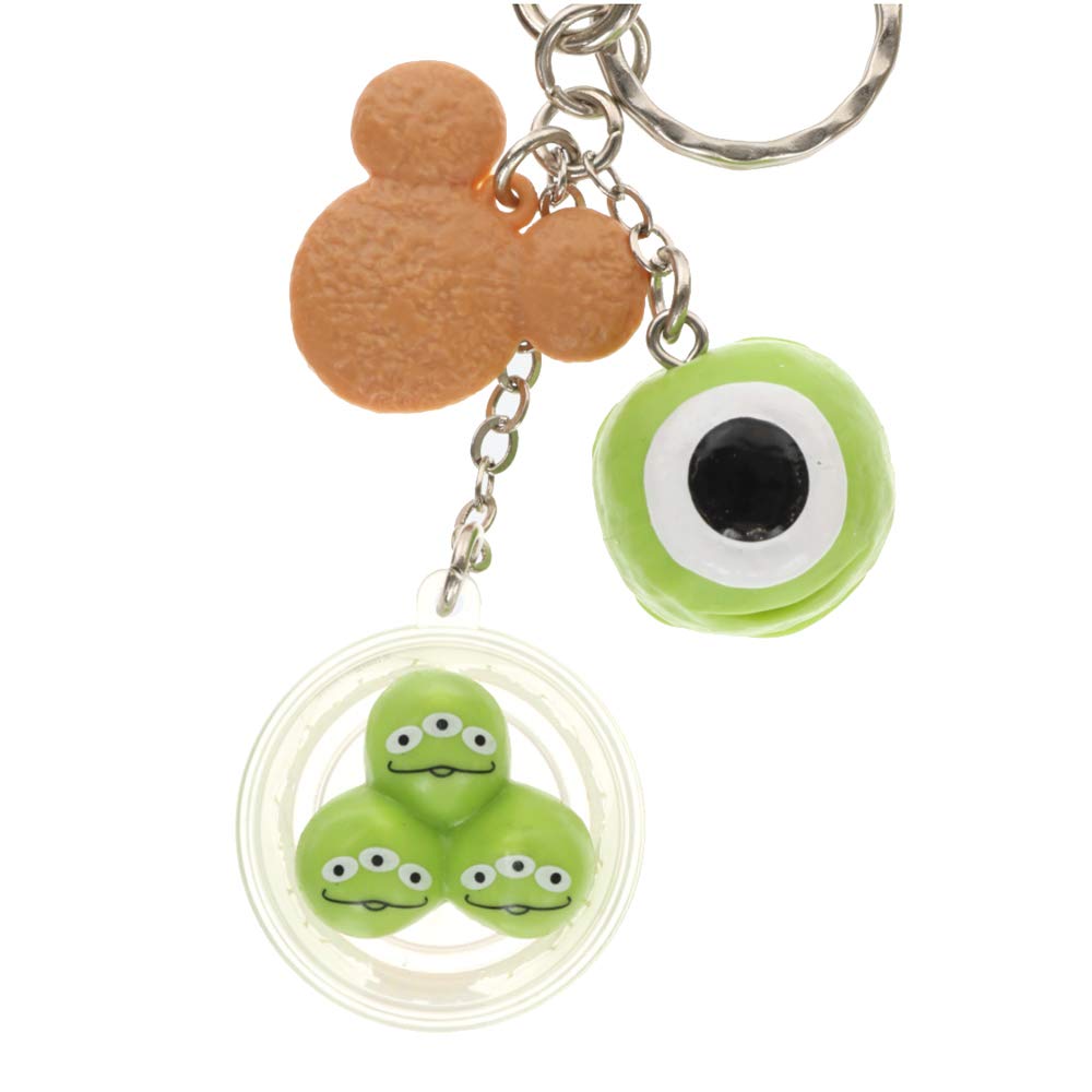 Disney Park Food Keychains (3 Pieces): Mickey Waffle, Little Green Bun, and Mickey Burger. Tokyo Disney Resort Disneyland TDR Keychains