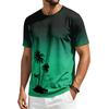 Men’s Summer Crew Neck Short Sleeve T Shirt with Hawaiian Print Casual Comfortable Fit Lightweight Top