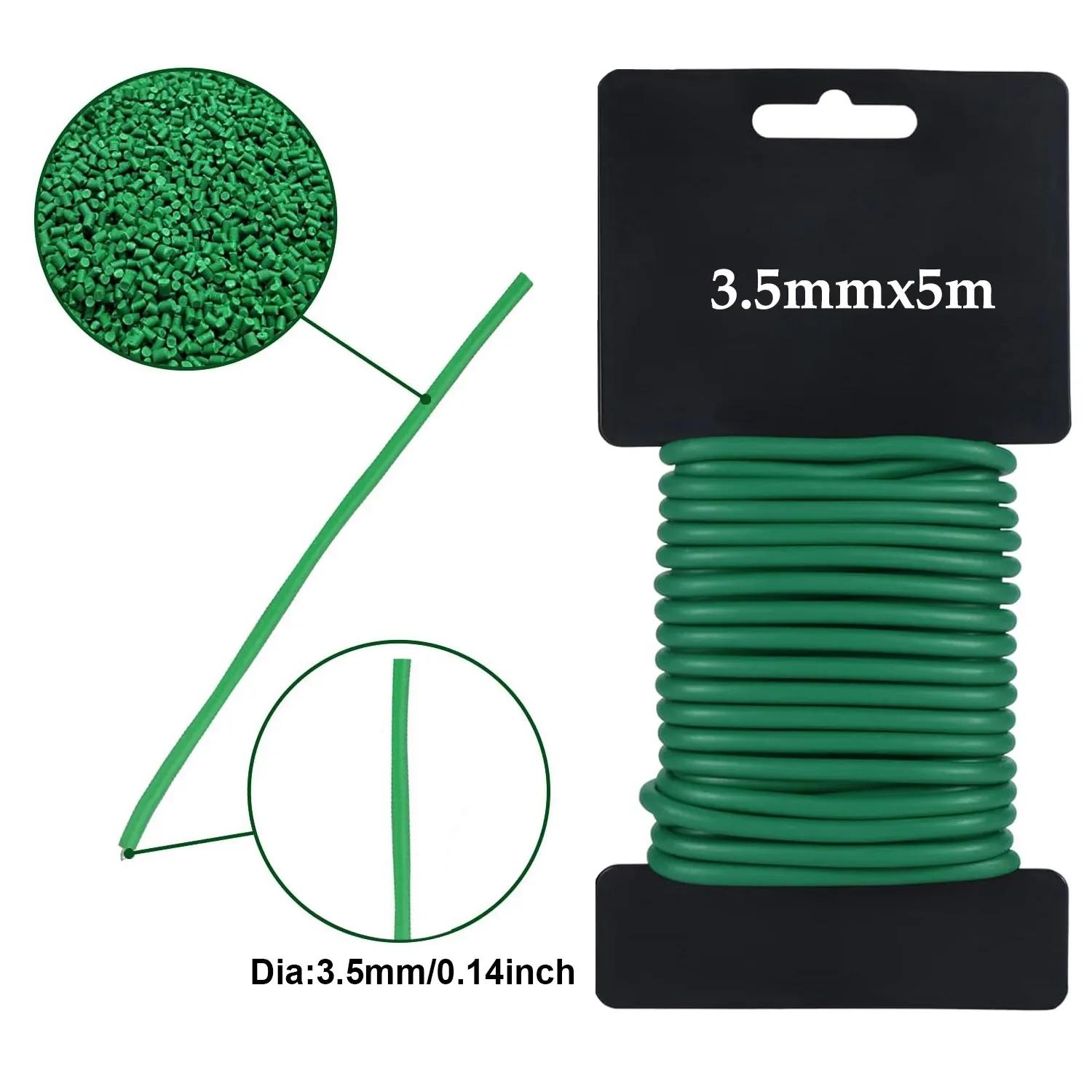 

5/8/10m Reusable Plant Support Tie, Steel Wire Rubber Coated, Sturdy Flexible Garden Supplies, for Gardening Flower Stems