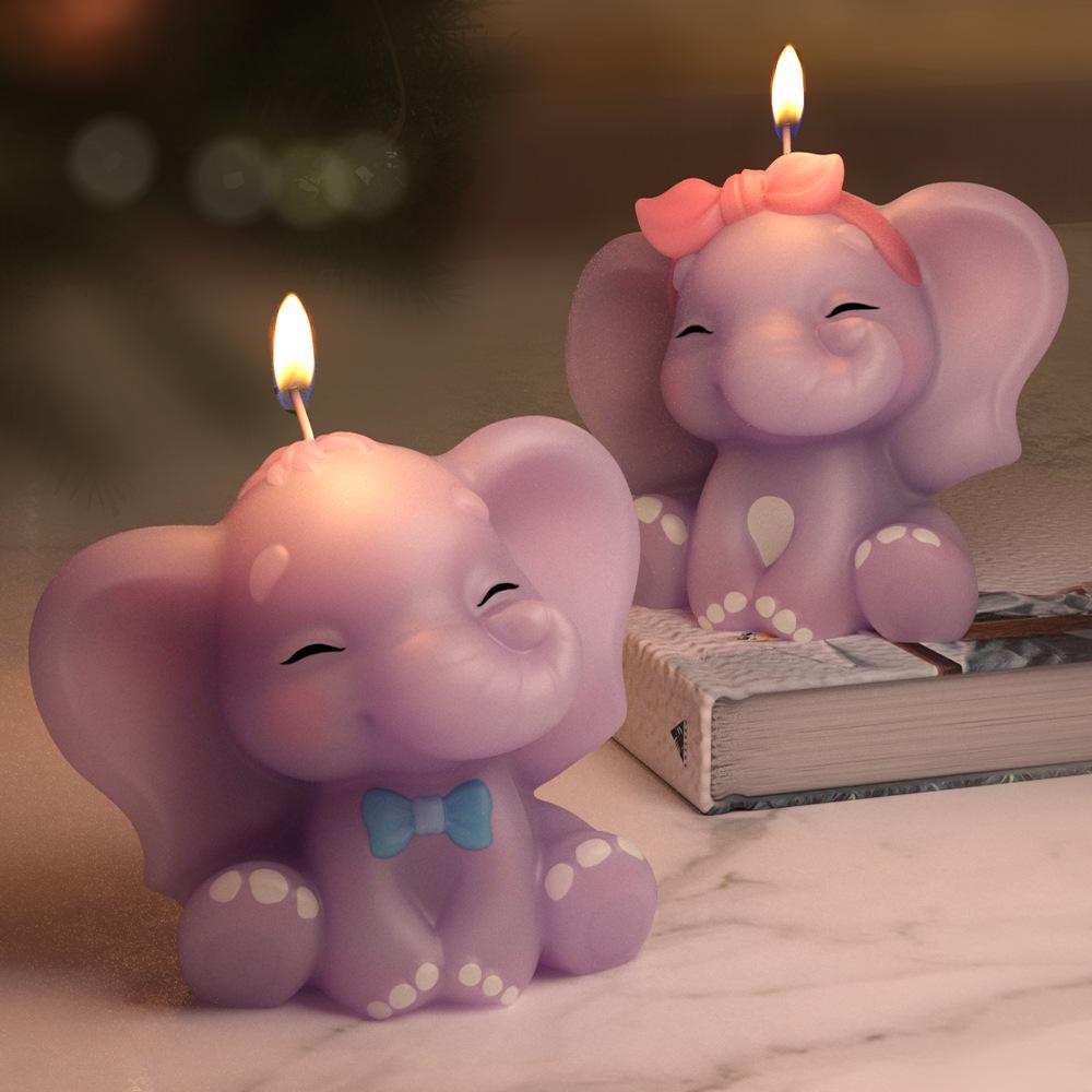 3D Large Baby Elephant Candle Silicone Mold for DIY Party Favors and Home Decor