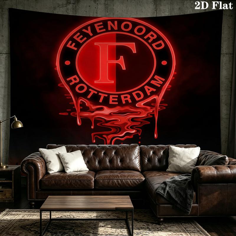 Tapestry z nadrukiem Feyenoord Rotterdam – Dekoracja ścienna do sypialni, akademików i wystroju domu
