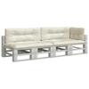 5 Piece Pallet Cushion Set Cream Fabric
