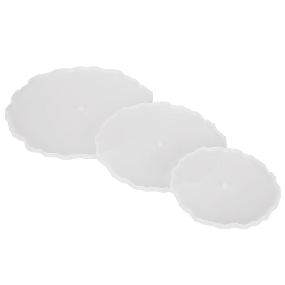 3pcs Irregular Round Fruit Tray Mould Three Tier White Tea Tray Mould Easy Release Three Layer Tray Mould Snack Rack