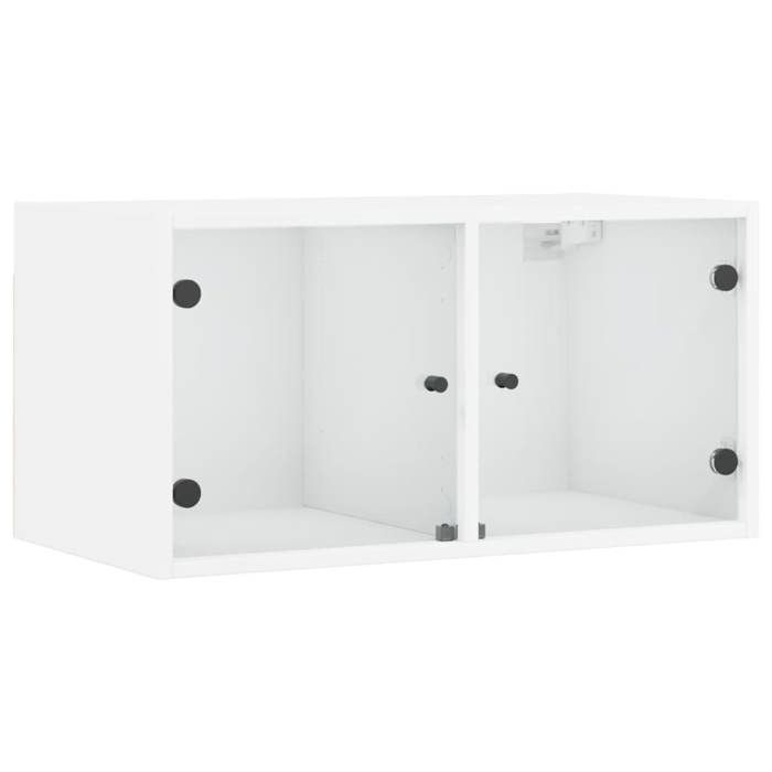 VidaXL Armoire murale avec portes en verre blanc 68,5x37x35 cm 836497