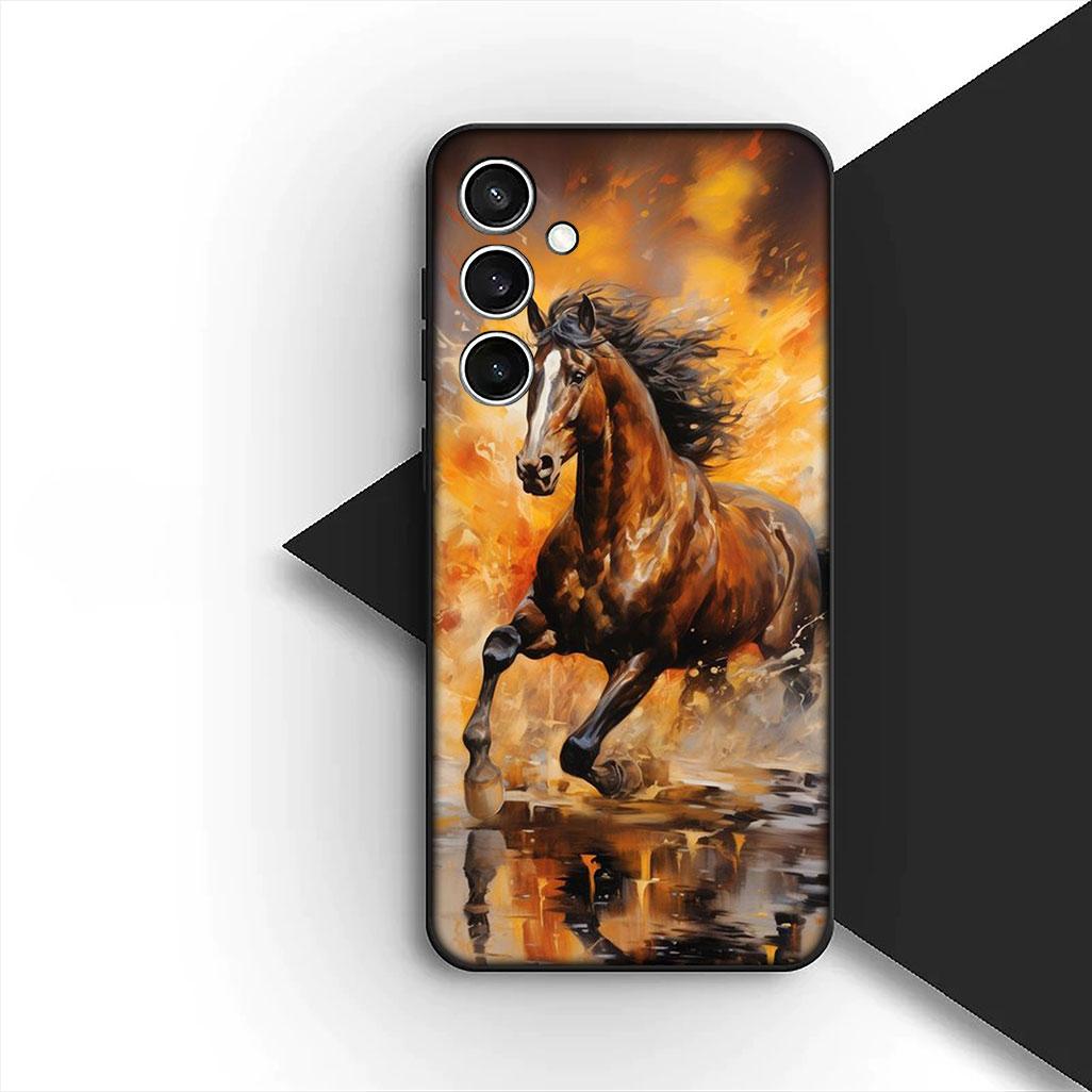 

Protective Cover for Apple iPhone 17 Pro XS Max Air 6 7 8 Plus 5 + SE 2022 SE2 16E Casing Phone Case Riding Horse Sunset iPhone SE (2020)