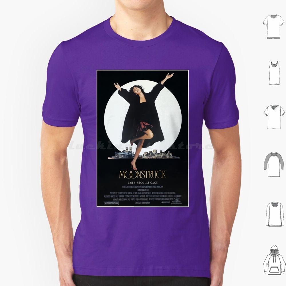 Moonstruck Poster T Shirt 6xl Cotton Cool Tee Cinema Movie Film Hottime Family Happy Love Funny
