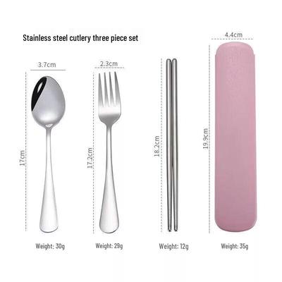 Abay Portable Stainless Steel Chopsticks, Spoon & Fork Gift Set