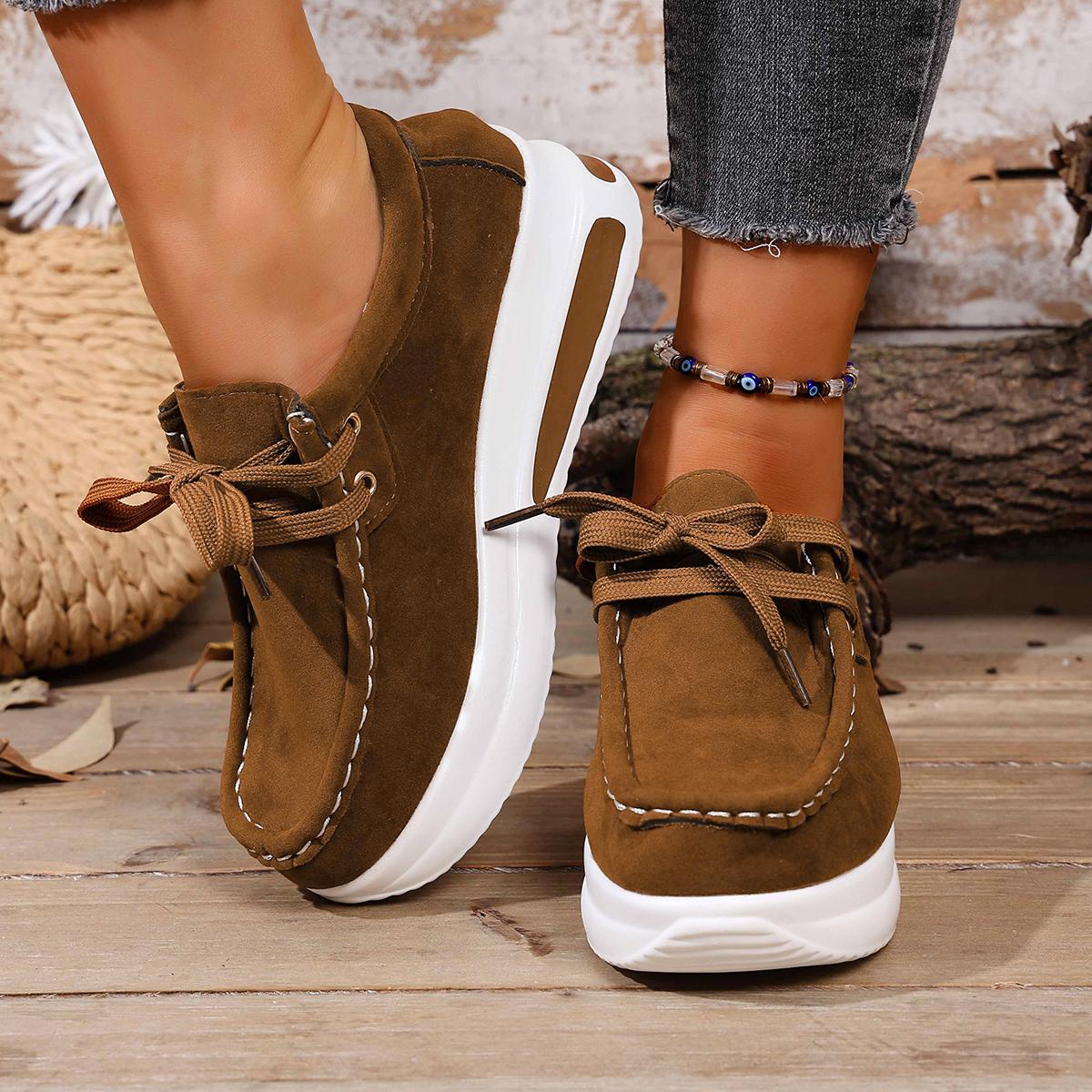 

Spring and Autumn Shallow Mouth Round Head Solid Color Flat Sneakers Fashionable New Comfortable Women s Casual Shoes 37