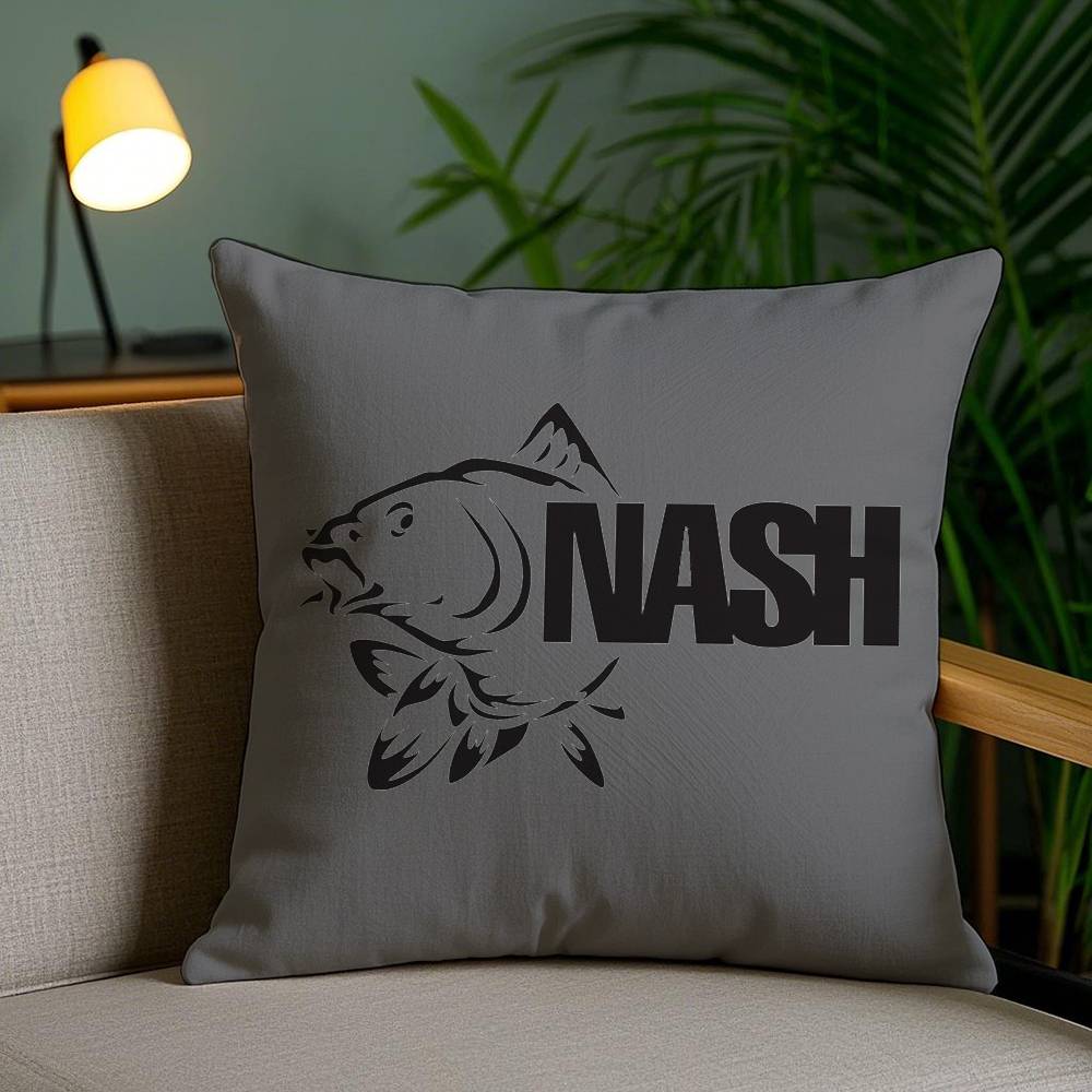 Pillow Case N-Nash Fishing logo Office Sofa Dorm Chair Back Short Plush Double-sided Printing Home Cushion Cover
