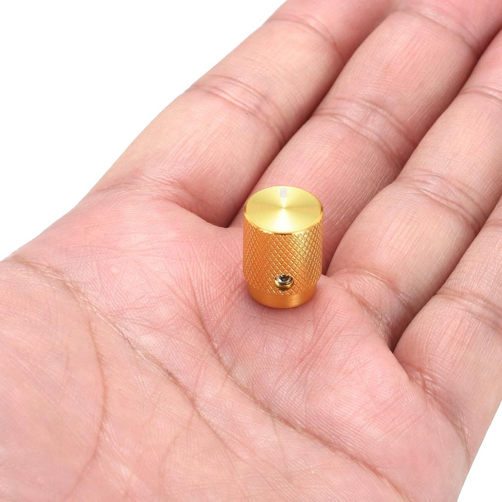 uxcell Set Aluminum Potentiometer Inner Diameter x Outer Diameter x Universal Control Knobs for Guitar and Oval Gold Finish 8-Piece Knobs, 1/4" (6mm)