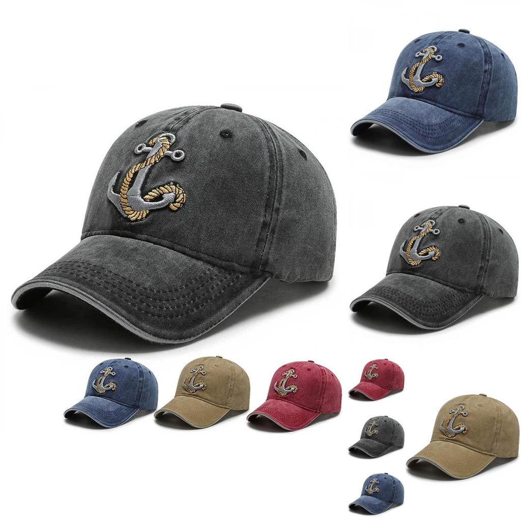 Sea Riveted Embroidered Baseball Cap Men Spring Fall Cowboy Outdoor Travel Shade