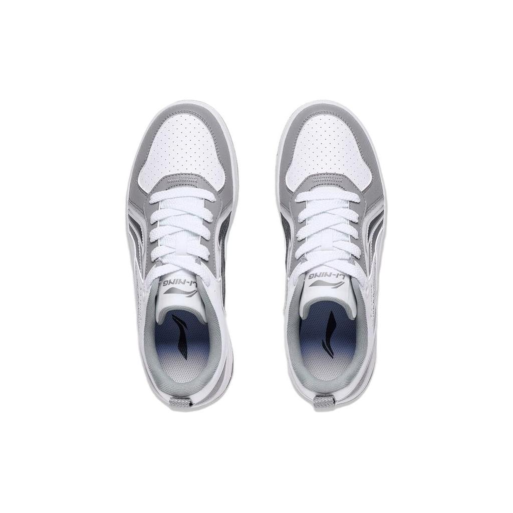 New LiNing Shiyi Anti Slip Wear Resistant Low Top Skateboard Shoes Men's White Gray AGCT341-3