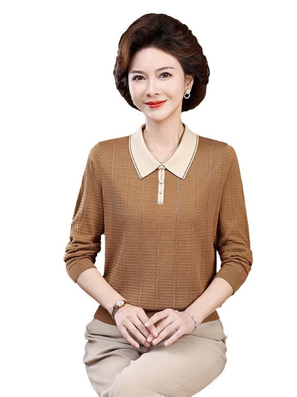 Mom's 2026 Autumn Knit Pullover: Stylish Base Layer for Middle-Aged and Elderly Women