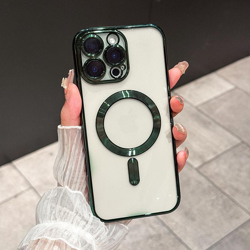 For Iphone 17 New Electroplated Magnetic Phone Case For Iphone 17 Pro Max Translucent Shockproof Bumper Soft Cover 17 Air Cases