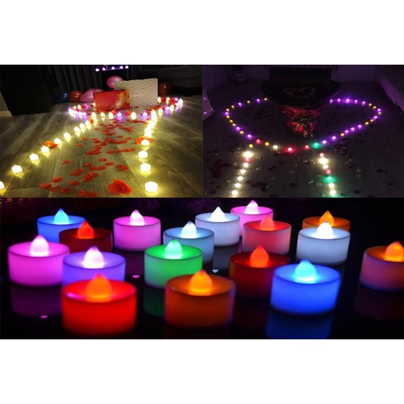 LED svíčky bez plamene Kreativní přání LED čajová svíčka Teplá bílá Halloweenská Svatba Vánoční dekorace Světlo svíčky