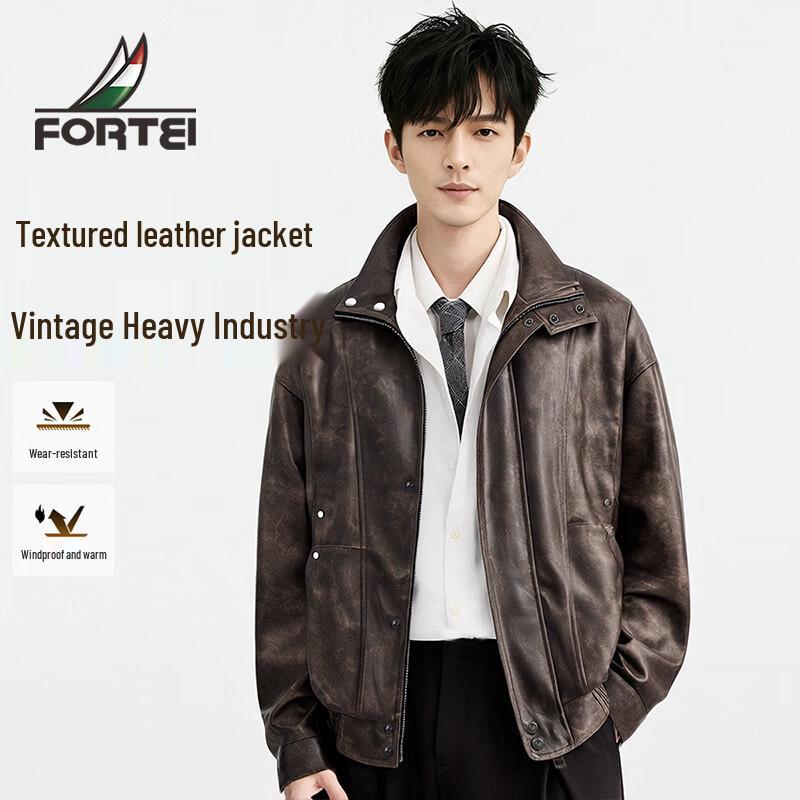 Мужская ретро куртка из ПУ кожи с воротником-стойкой XL