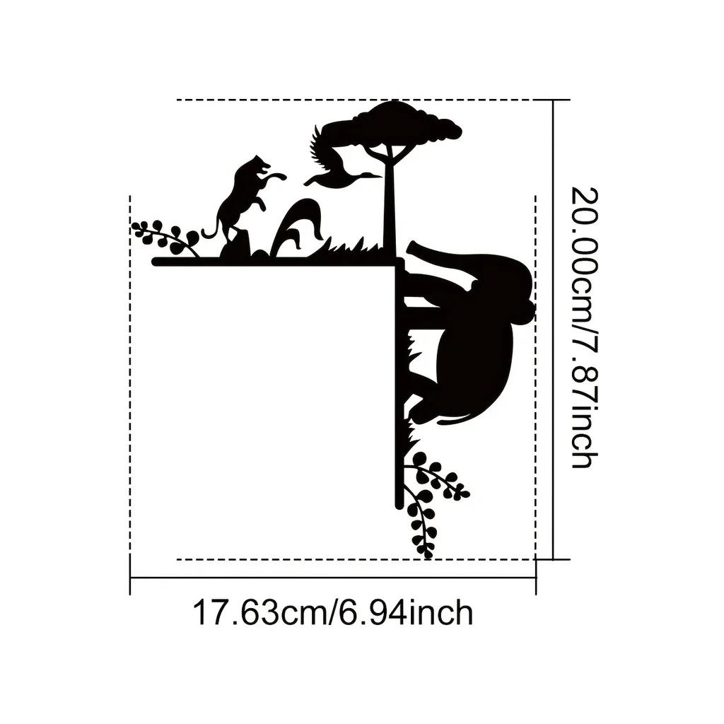 

1 шт. Металлические креативные наклейки на стену в виде силуэта животного – Декоративные дверные уголки и настенные украшения, уникальный металлический настенный декор светло-серый
